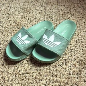 adidas teal slides